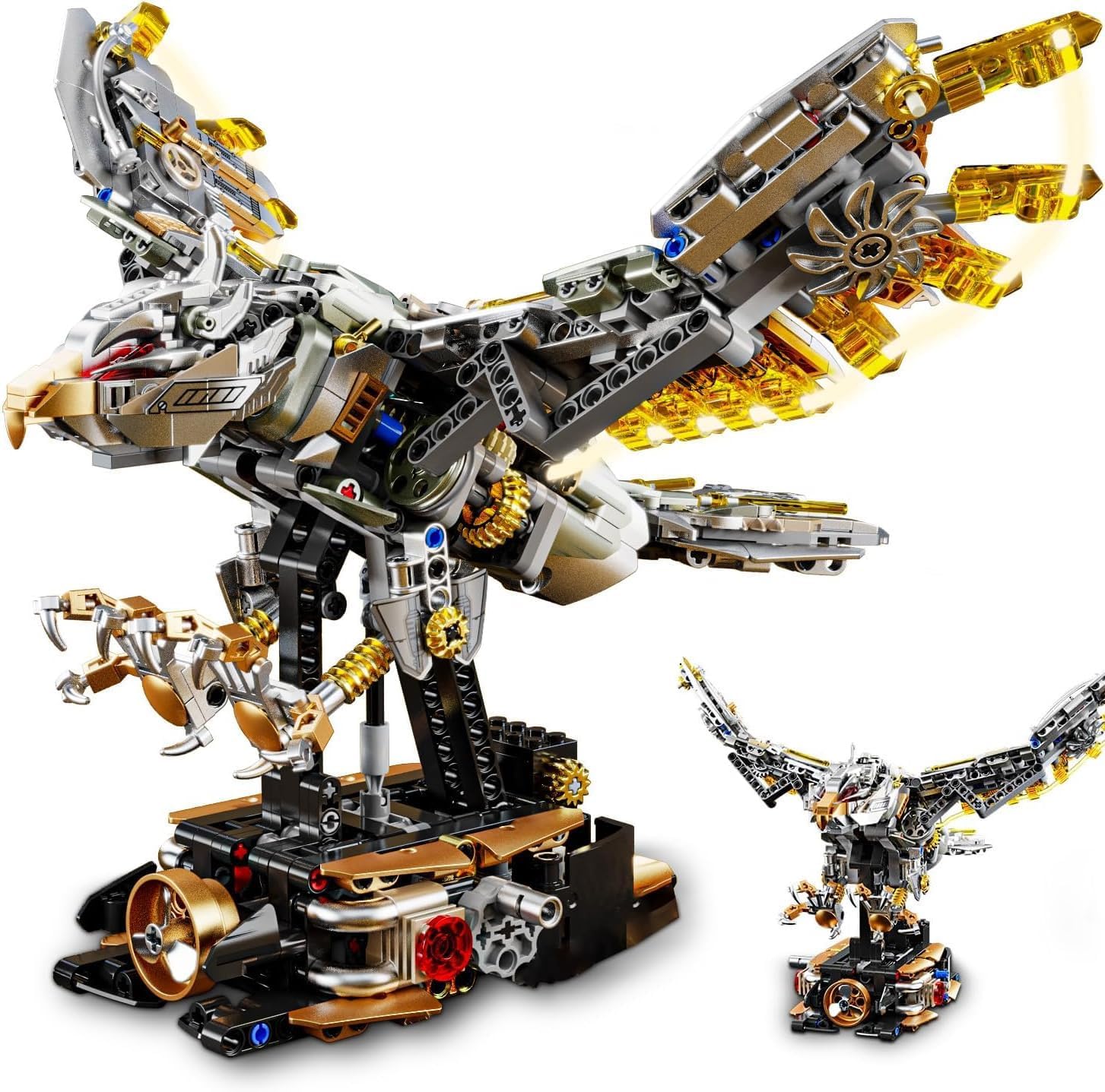 Mechanical Eagle Building Set with Light, Compatible with Lego for Adult, Rotatable Eagle Building Blocks, Gift for Girls Boys Teens Age 12+ (1168 PCS)