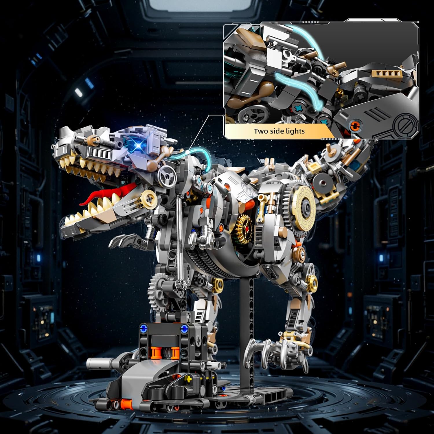 Mechanical Tyrannosaurus Building Blocks Set,T Rex Model Home Decor Gift for Adults Teens Kids Boys(1268PCS)