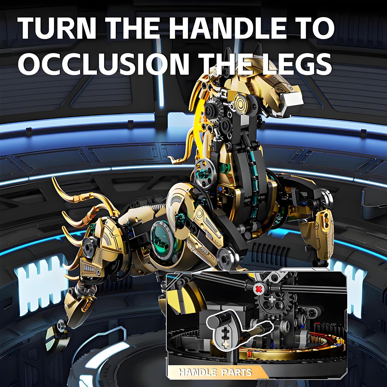 Mechanical Horse Building Block Set Build & Pose with Movable Legs – Engaging DIY Model Kit for Kids and Teens