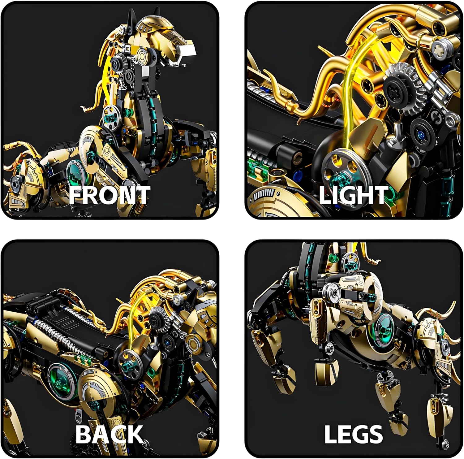 Mechanical Horse Building Block Set Build & Pose with Movable Legs – Engaging DIY Model Kit for Kids and Teens