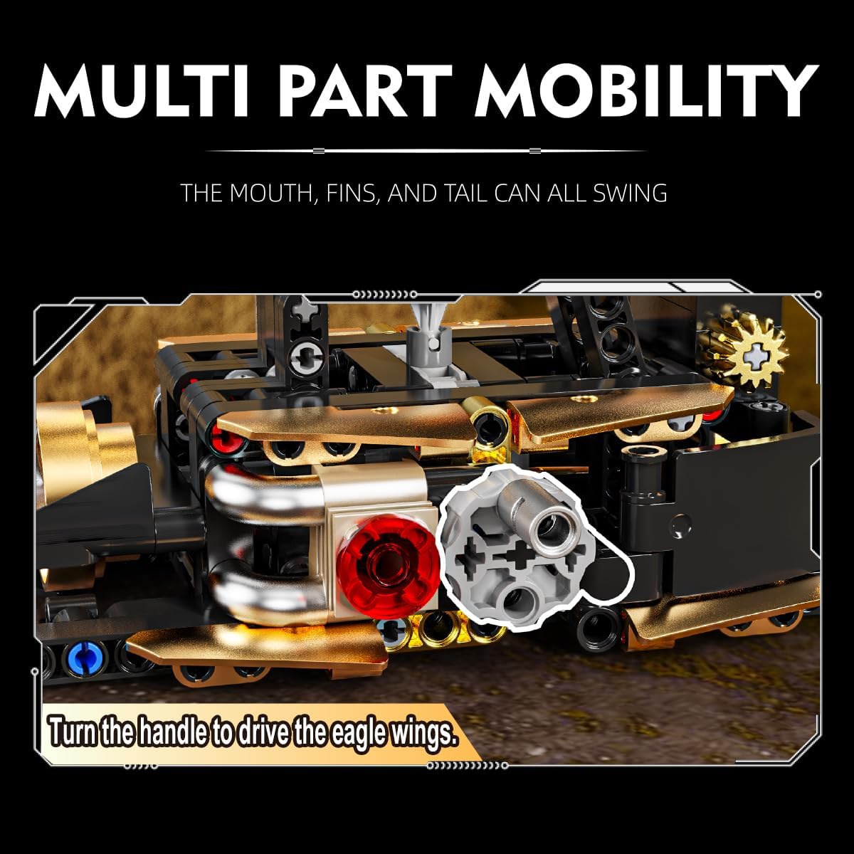 Mechanical Eagle Building Set with Light, Compatible with Lego for Adult, Rotatable Eagle Building Blocks, Gift for Girls Boys Teens Age 12+ (1168 PCS)