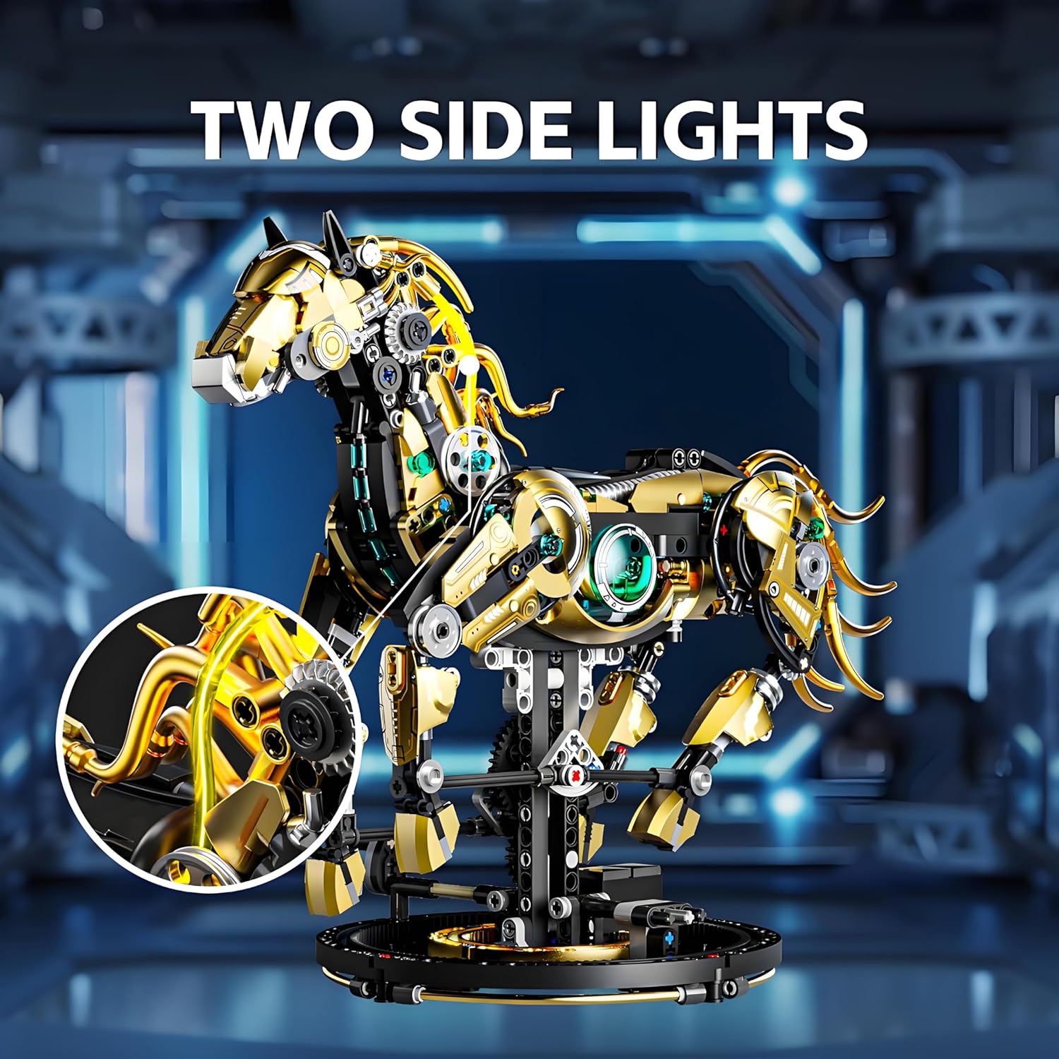 Mechanical Horse Building Block Set Build & Pose with Movable Legs – Engaging DIY Model Kit for Kids and Teens