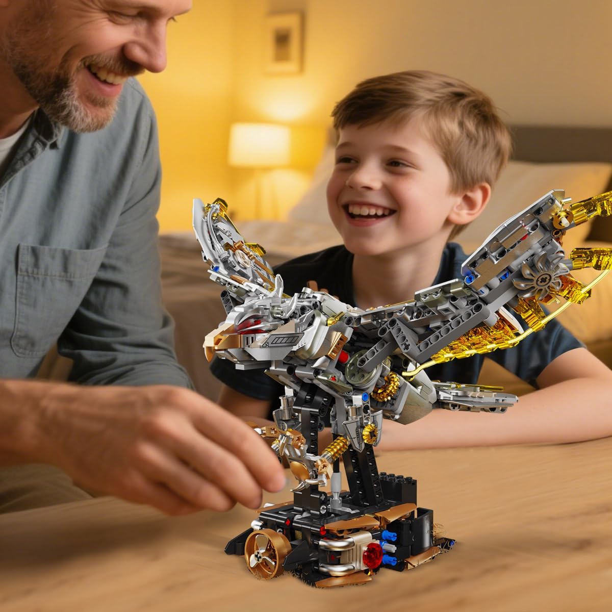 Mechanical Eagle Building Set with Light, Compatible with Lego for Adult, Rotatable Eagle Building Blocks, Gift for Girls Boys Teens Age 12+ (1168 PCS)