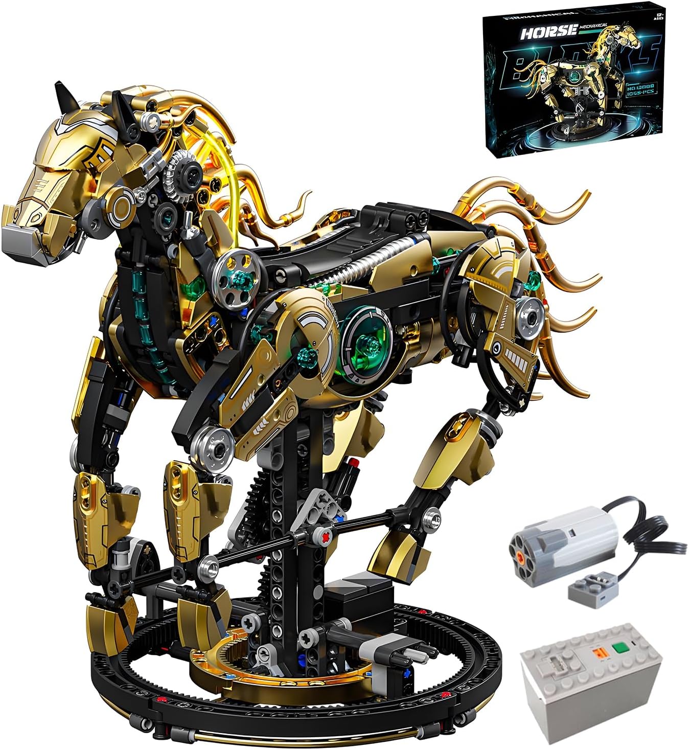 Mechanical Horse Building Block Set Build & Pose with Movable Legs – Engaging DIY Model Kit for Kids and Teens
