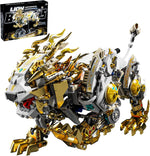 Mechanical Lion Building Block Toy Set Futuristic Mechanical Beast Model with Movable Parts & Gears Premium Mechanical Building Kit with Display Stand, Ideal Gift for Boys & Adults