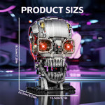 Mechanical Skull Building Block Set 1099+ Pieces 3D Poseable Model with Mandibular Teeth Bite Drive for STEM Toys for Kids & Adults Perfect for Horror Fans & Gothic Room Decor