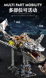 Creative luminous mechanical whale animal model, educational assembly building block toy (compatible with Lego)