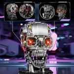 Mechanical Skull Building Block Set 1099+ Pieces 3D Poseable Model with Mandibular Teeth Bite Drive for STEM Toys for Kids & Adults Perfect for Horror Fans & Gothic Room Decor