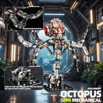 Mechanical Octopus Building Block Set – DIY Steampunk Robot Model with Movable Tentacles, STEM Engineering Kit for Adults & Kids, Unique Gift for Collectors