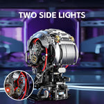 Mechanical Skull Building Block Set 1099+ Pieces 3D Poseable Model with Mandibular Teeth Bite Drive for STEM Toys for Kids & Adults Perfect for Horror Fans & Gothic Room Decor