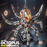 Mechanical Octopus Building Block Set – DIY Steampunk Robot Model with Movable Tentacles, STEM Engineering Kit for Adults & Kids, Unique Gift for Collectors