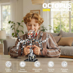 Mechanical Octopus Building Block Set – DIY Steampunk Robot Model with Movable Tentacles, STEM Engineering Kit for Adults & Kids, Unique Gift for Collectors