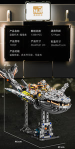 Creative luminous mechanical whale animal model, educational assembly building block toy (compatible with Lego)